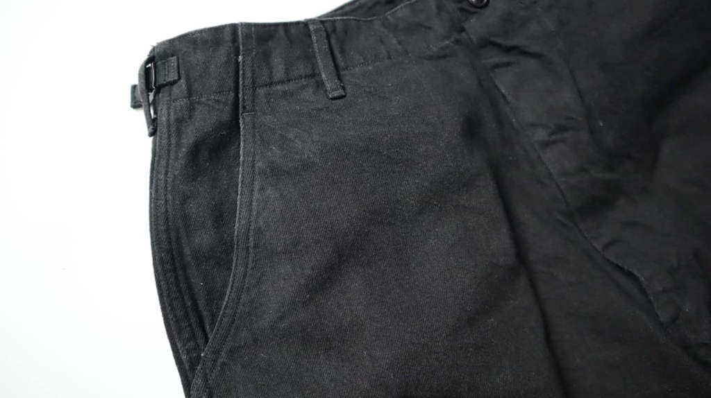 COMOLI23ss BLACK DENIM B.D.U PANTS size2 | gulatilaw.com